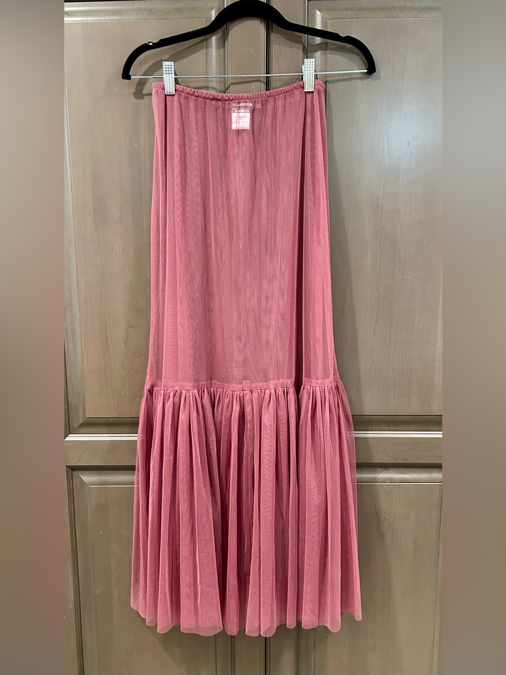 Alembika Dusty Rose Maxi Tulle Skirt, Size 1